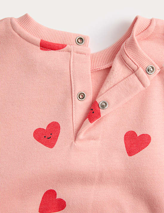 2pc Cotton Rich Heart Top & Bottom Outfit (0-6 Yrs)