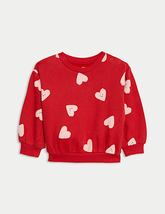 2pc Cotton Rich Heart Top & Bottom Outfit (0-6 Yrs)
