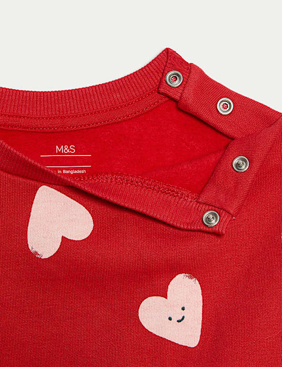 2pc Cotton Rich Heart Top & Bottom Outfit (0-6 Yrs)