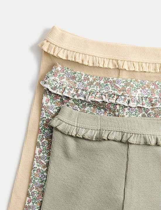 3 Pack Cotton Rich Floral Mix Leggings (0-3 Yrs)