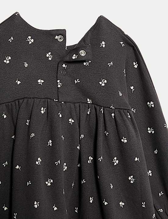 Robe en coton à motif petites fleurs (jusqu’au 3 ans)