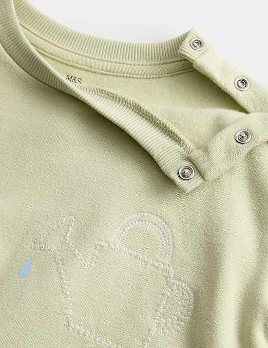 2pc Cotton Rich Embroidered Sweat Outfit (0-3 Yrs)