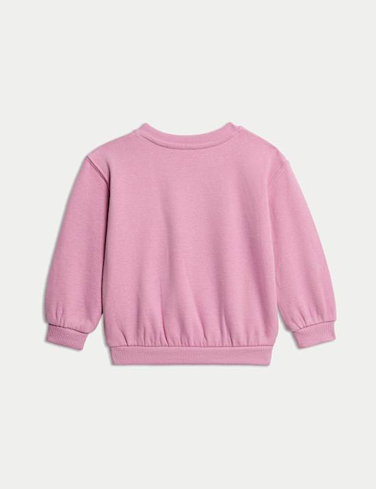 Φούτερ με σχέδιο λουλούδι και υψηλή περιεκτικότητα σε βαμβάκι (0-3 ετών)