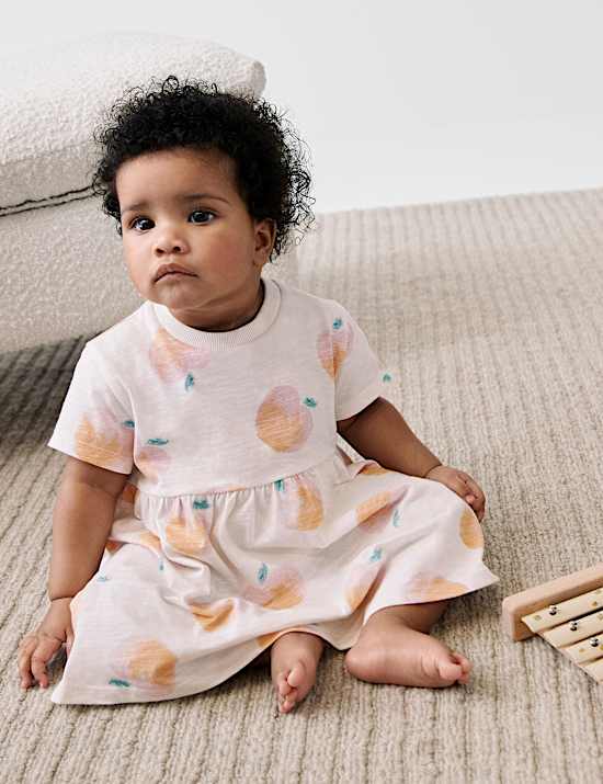 Jersey Peach Dress (0-3 Yrs)