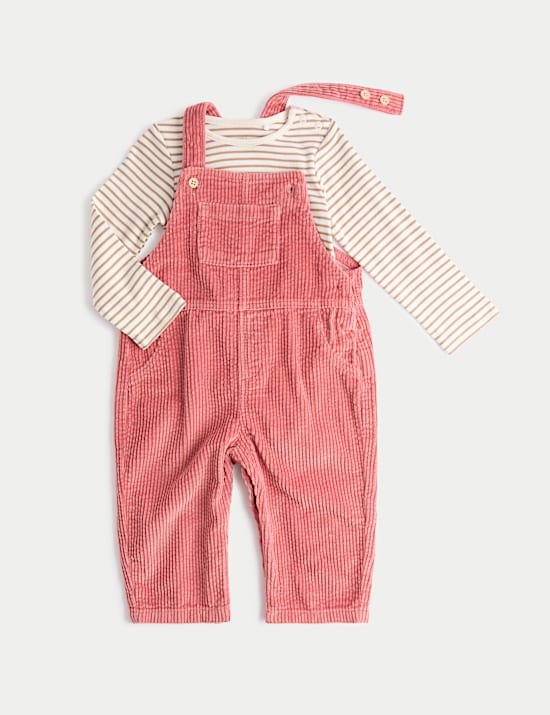 2pc Cord Dungarees with Bodysuit Outfit (0-3 Yrs)