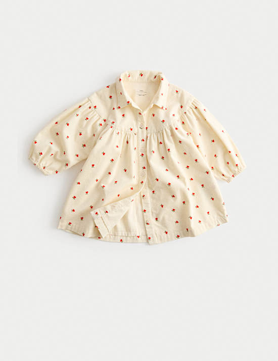 Pure Cotton Cord Rose Print Dress (0 Mths-6 Yrs)