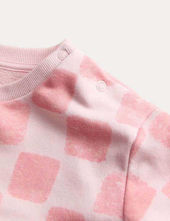 Robe en coton à imprimé damier (jusqu’au 3 ans)