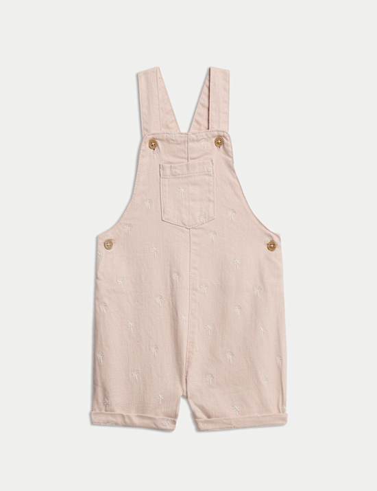 2pc Cotton Rich Embroidered Bibshort Outfit (0-2 Yrs)