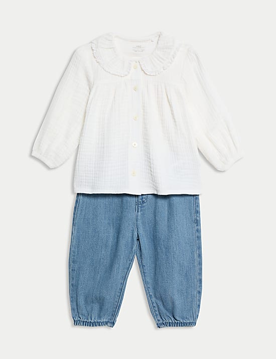 2pc Cotton Rich Top & Bottom Outfit (0-3 Yrs)