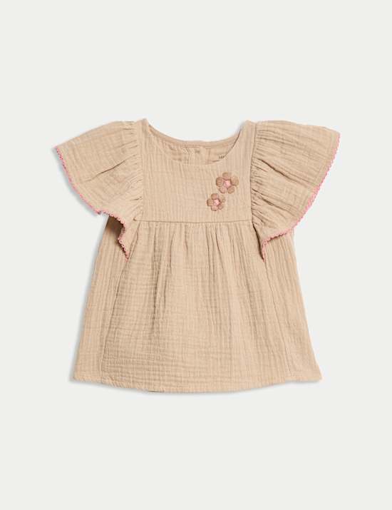 2pc Pure Cotton Frill Shorts Outfit (0-3 Yrs)