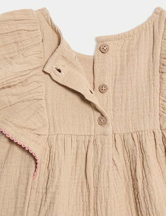 2pc Pure Cotton Frill Shorts Outfit (0-3 Yrs)