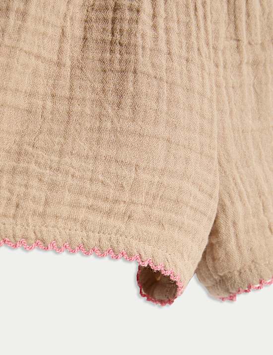 2pc Pure Cotton Frill Shorts Outfit (0-3 Yrs)