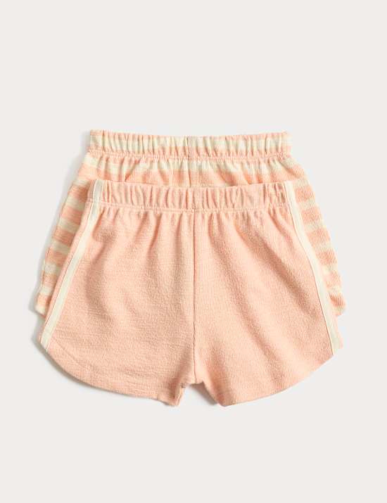 2er-Pack Shorts aus reiner Baumwolle mit seitlichen Streifen (0&ndash;5 Jahre)