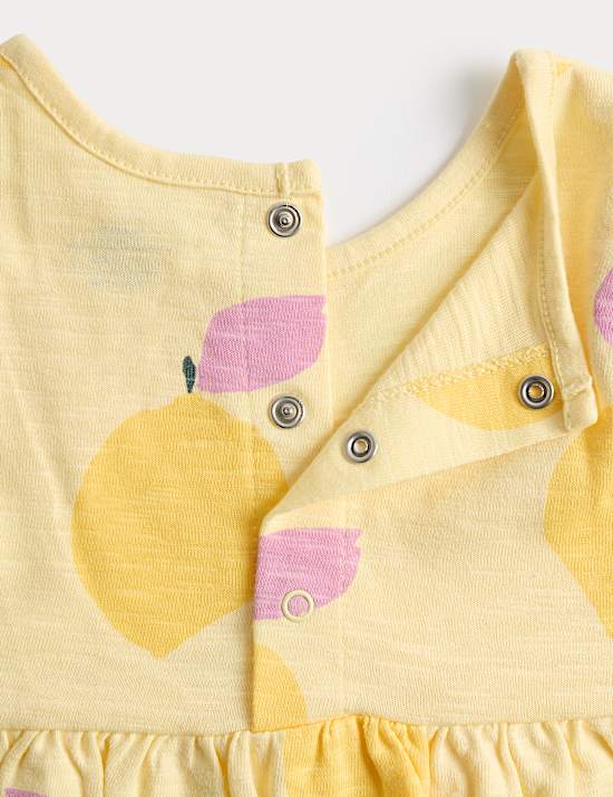 Pure Cotton Lemon Print Romper (0-3 Yrs)