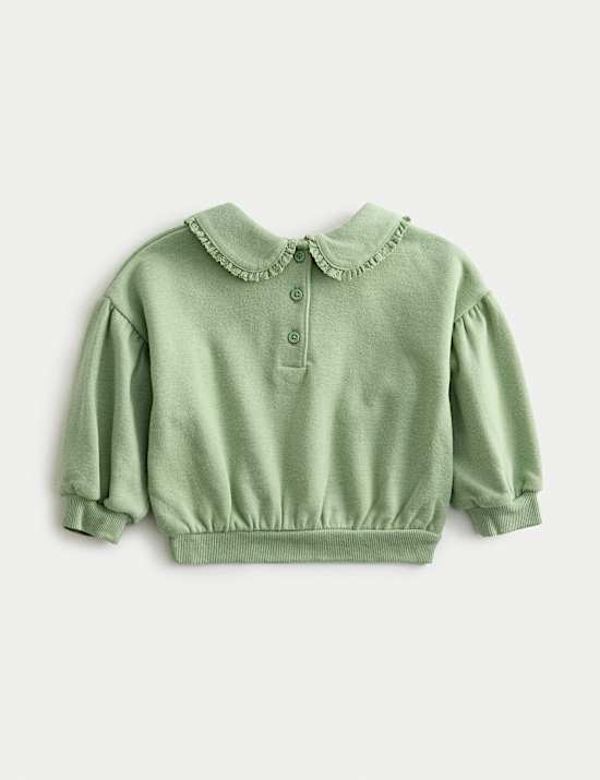 Cotton Rich Collar Detail Sweatshirt (0 Mths-3 Yrs)