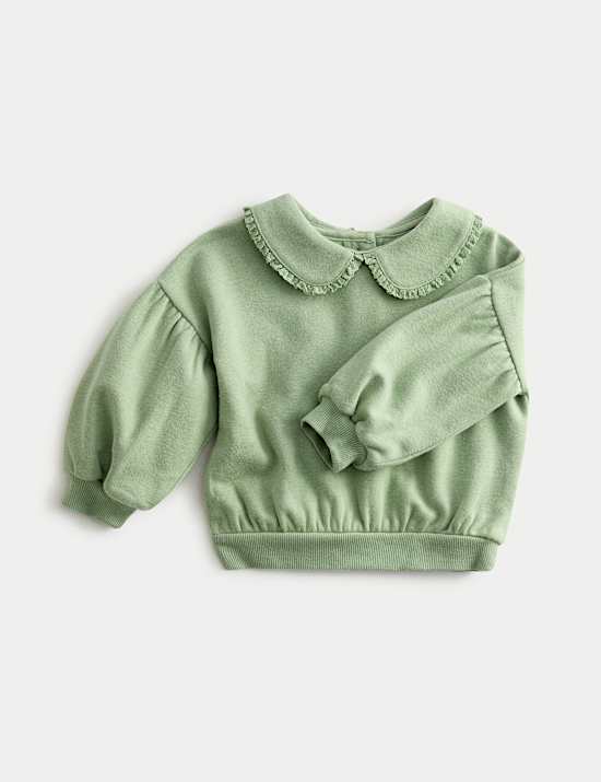 Cotton Rich Collar Detail Sweatshirt (0 Mths-3 Yrs)