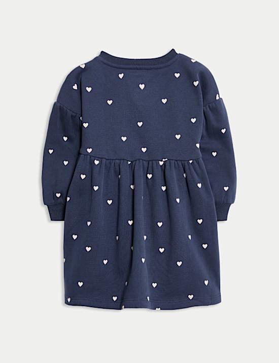 Robe en coton à imprimé cœurs (jusqu’au 3 ans)
