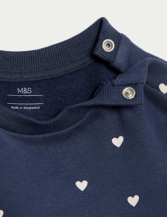 Robe en coton à imprimé cœurs (jusqu’au 3 ans)