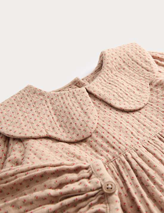 2d&iacute;ln&aacute; sada květovan&yacute;ch &scaron;atů a punčochov&yacute;ch kalhot, z čist&eacute; bavlny (0&ndash;3 roky)