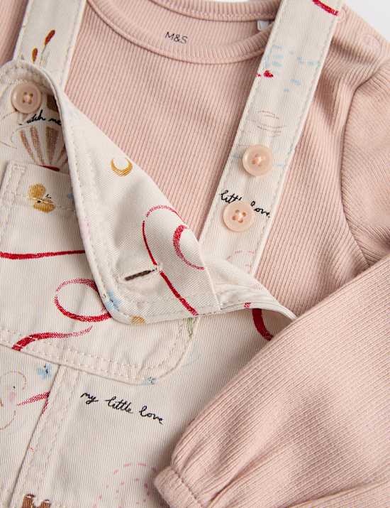 תלבושת אוברול מבד ארוג עם הדפס עכברים (0-‏36 חודשים)