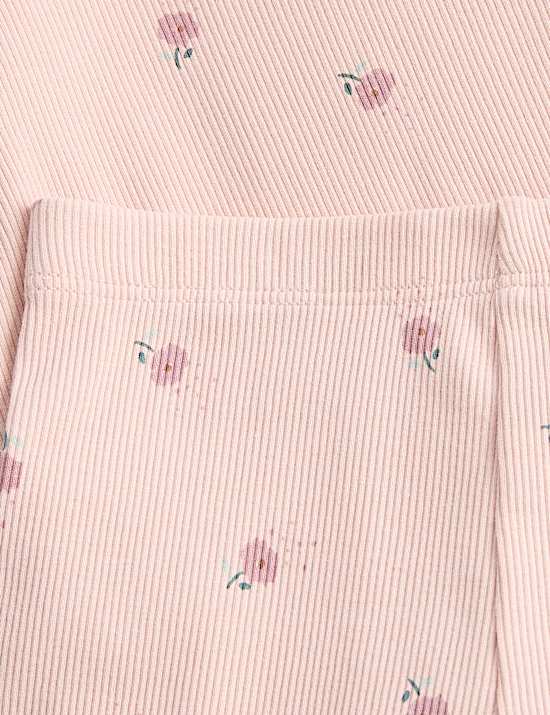 Ensemble 2 pi&egrave;ces en jersey de coton &agrave; motif floral (jusqu&rsquo;au 3 ans)