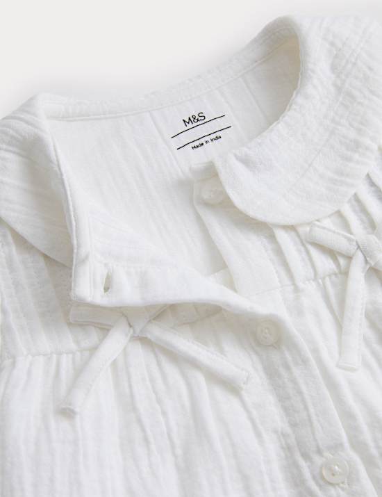 Ensemble 2 pièces en coton chemisier à nœud et leggings (jusqu’au 6 ans)