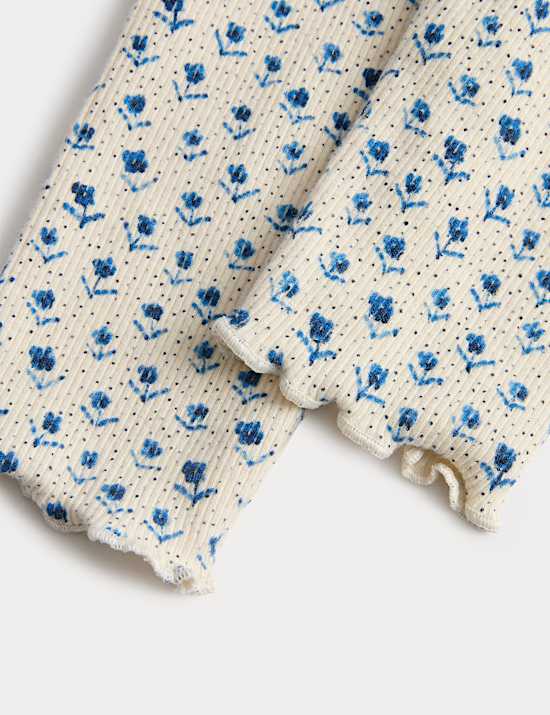 Ensemble 2 pièces en coton chemisier à nœud et leggings (jusqu’au 6 ans)