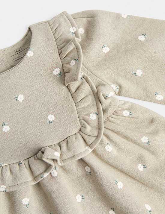 Cotton Rich Jersey Frill Dress (0-3 Yrs)