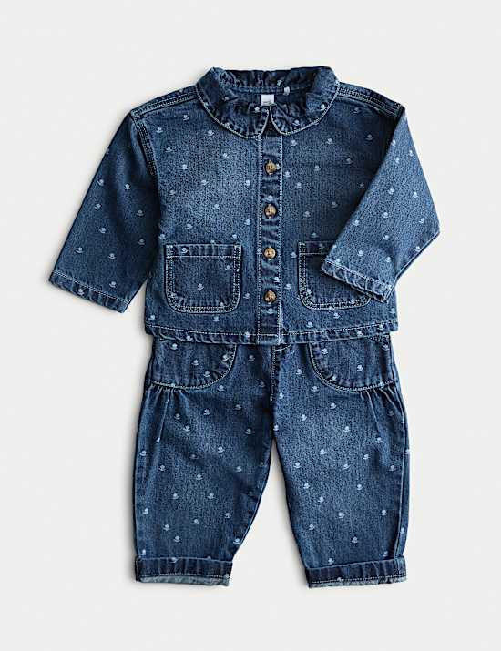2pc Pure Cotton Denim Outfit (0-6 Yrs)