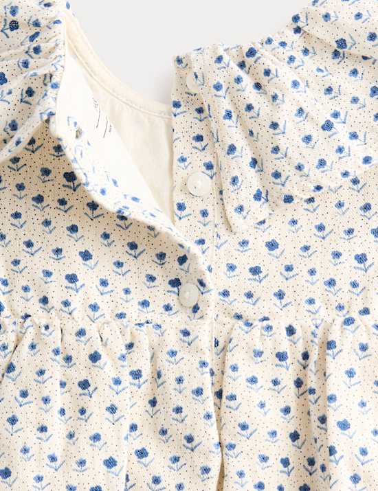 2 Piece Cotton Rich Ditsy Dress with Tights (0-6 Yrs)