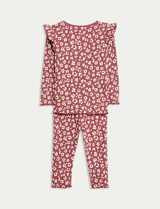 Ensemble 2 pièces en coton avec top et bas à imprimé léopard (jusqu’au 6 ans)