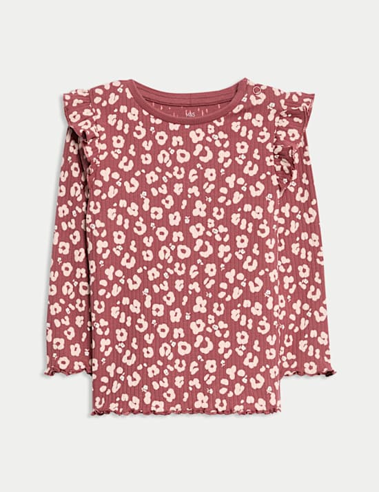 Ensemble 2 pièces en coton avec top et bas à imprimé léopard (jusqu’au 6 ans)