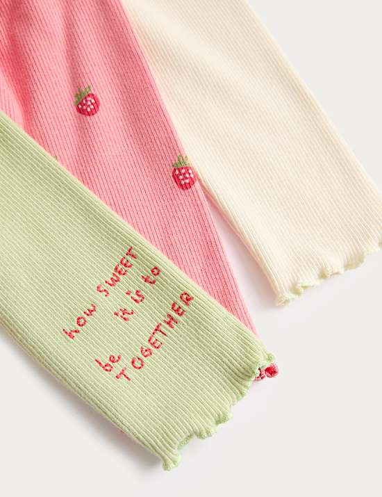3 Pack Cotton Rich Strawberry Tops (0-3 Yrs)