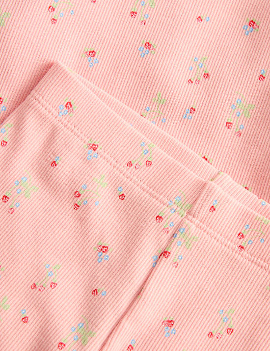 3pc Cotton Rich Jersey Strawberry Ditsy Outfit (0-3 Yrs)