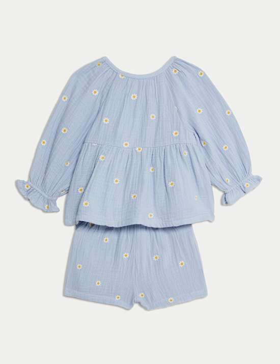 2pc Pure Cotton Embroidered Outfit (0-3 Yrs)