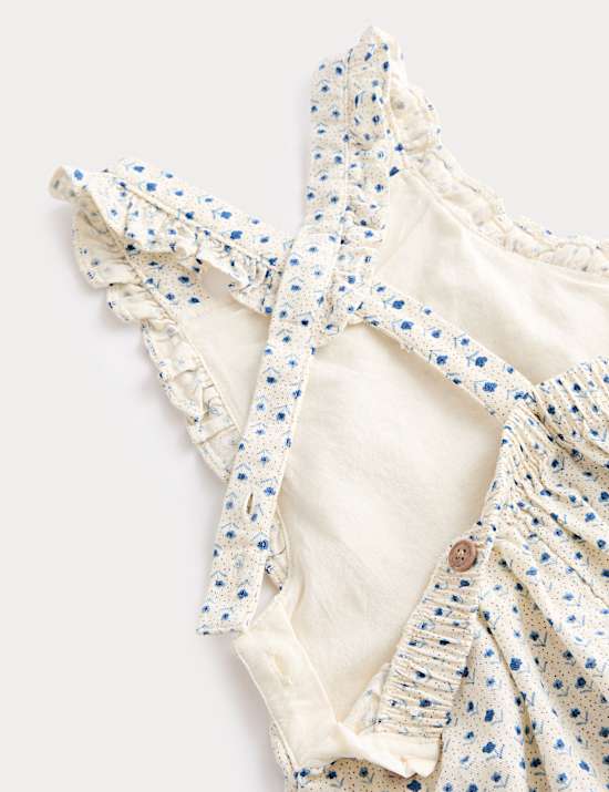 2 Piece Pure Cotton Dungarees with Blouse (0-6 Years)