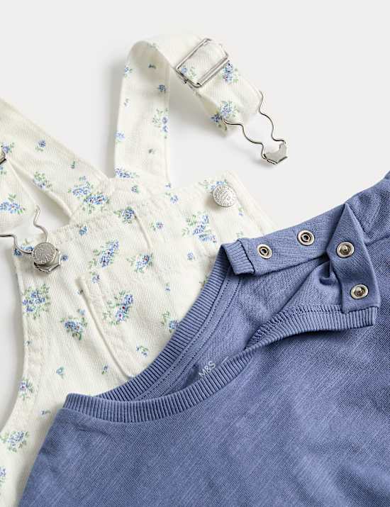 Conjunto de 2 piezas de algod&oacute;n con peto (0-3 a&ntilde;os)