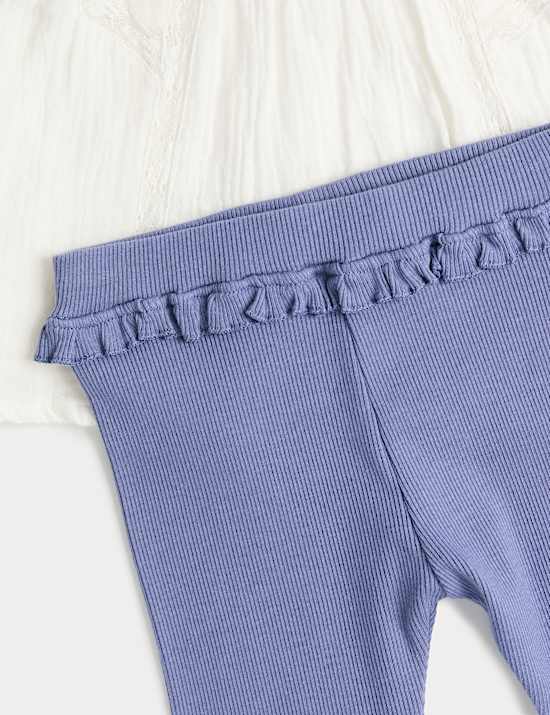 2 Piece Cotton Rich Blouse & Leggings Outfit (0-5 Yrs)