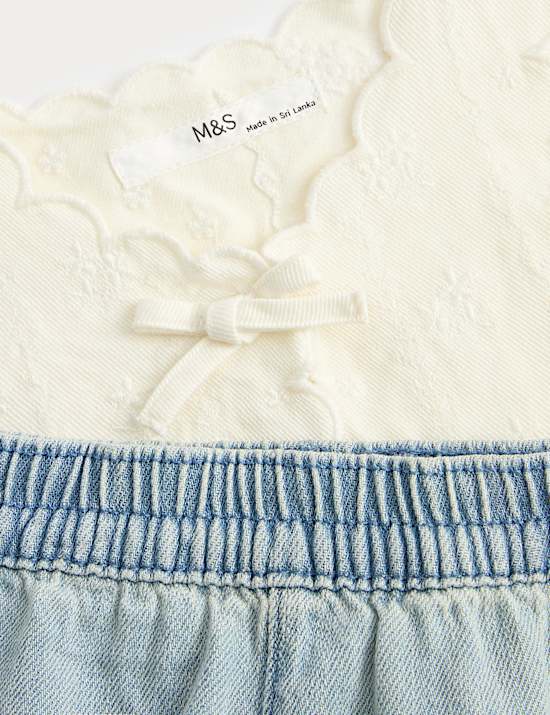 2-delig gilet met striksluiting aan de voorkant en jeans (0-5 jaar)