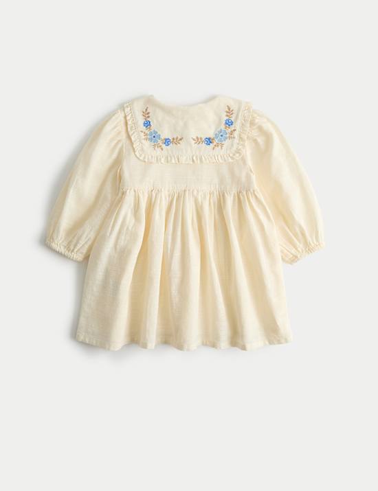 Pure Cotton Embroidered Sailor Collar Dress (0-5 Years)