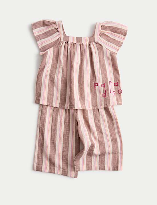 2 Piece Pure Cotton Stripe Outfit (0-5 Yrs)