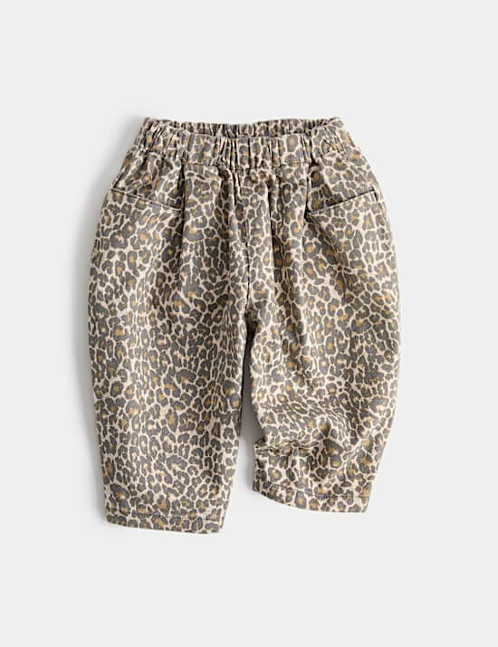 Jean 100 % coton &agrave; imprim&eacute; l&eacute;opard (jusqu&rsquo;au 5 ans)