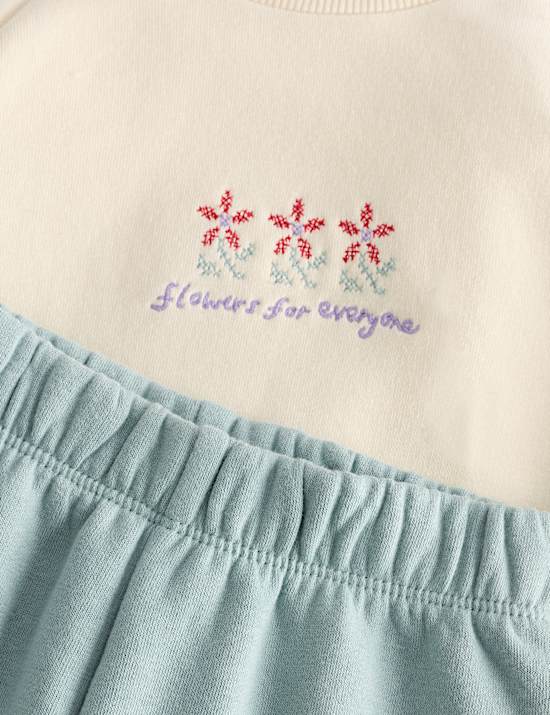Lot de 2 ensembles sweat-shirt en coton brod&eacute; (jusqu&rsquo;au 5 ans)
