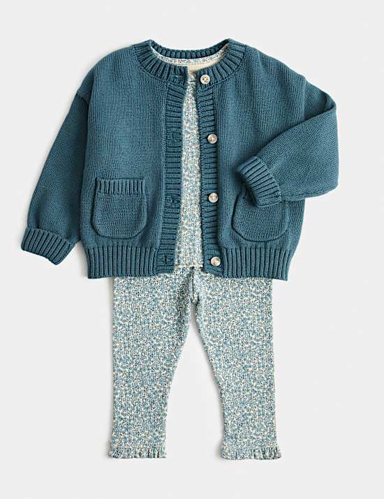 Ensemble 3 pi&egrave;ces en jersey de coton (jusqu&rsquo;au 3 ans)