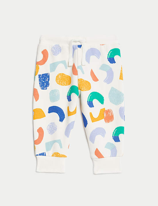 Cotton Rich Abstract Print Joggers (0-3 Yrs)