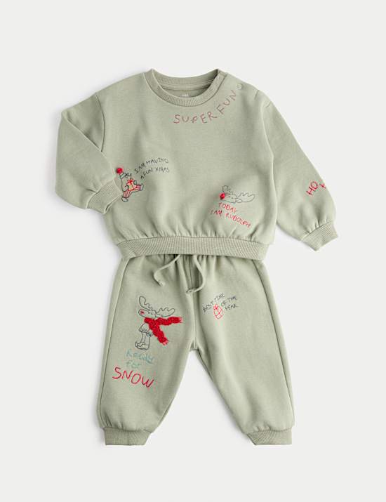 2pc Cotton Rich Top & Bottom Outfit (0-3 Yrs)
