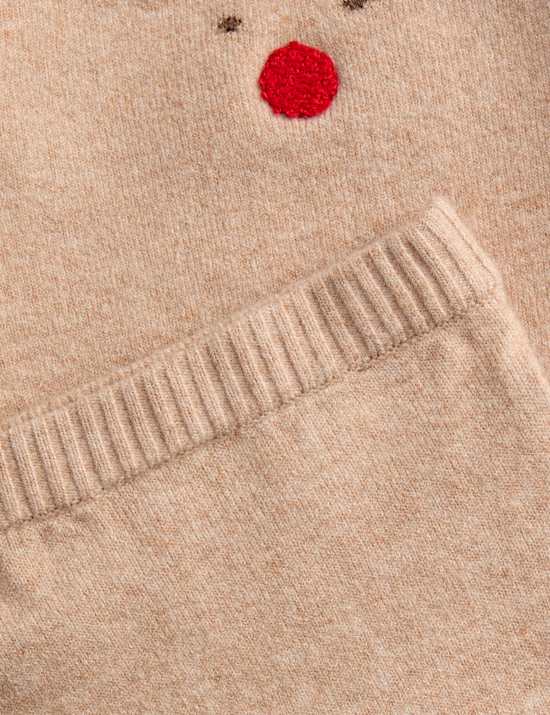 Conjunto navideño de 2 piezas de punto con diseño de reno (0-3 años)