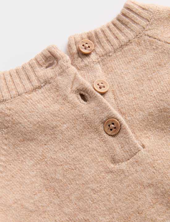 Conjunto navideño de 2 piezas de punto con diseño de reno (0-3 años)