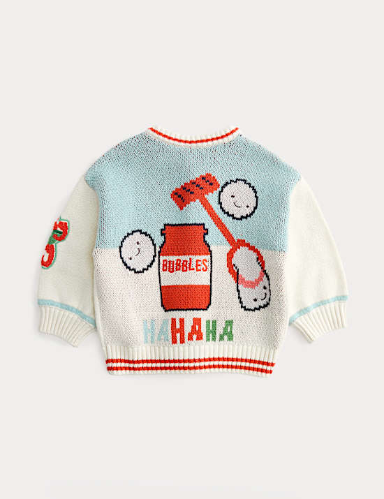 Pure Cotton Graphic Cardigan (0-5 Yrs)