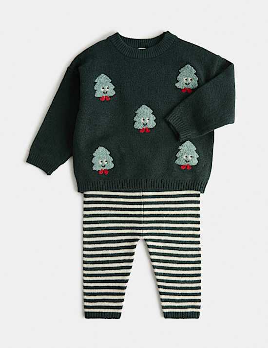 Knitted Christmas Top & Bottom Outfit